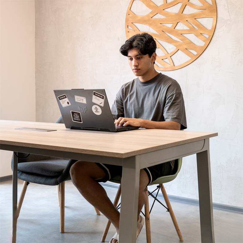 Man working on laptop