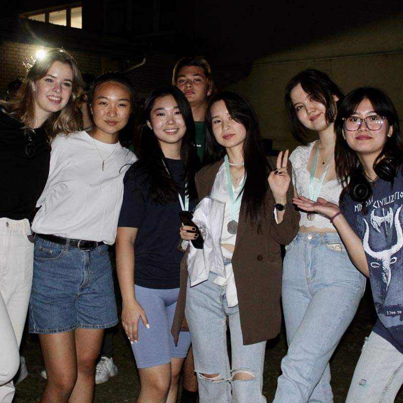 Group of friends smiling at camera