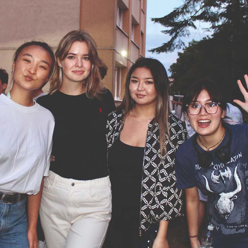 Group of friends smiling at camera