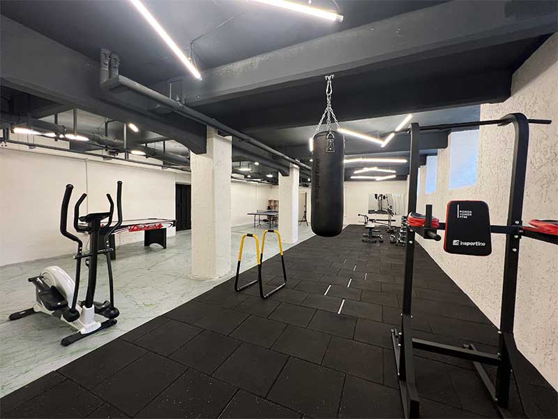 Interior gym at Palmovka building
