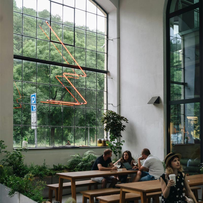Interior of restaurant in Prague