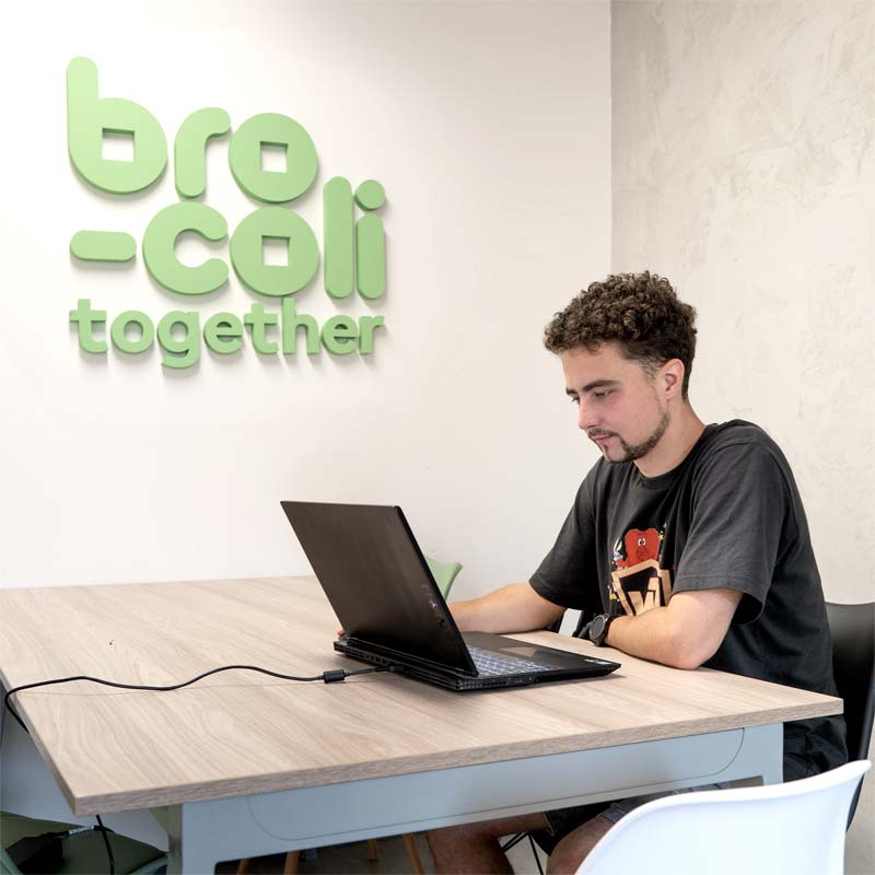 Man working on laptop