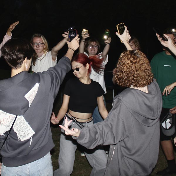 Group of friends partying